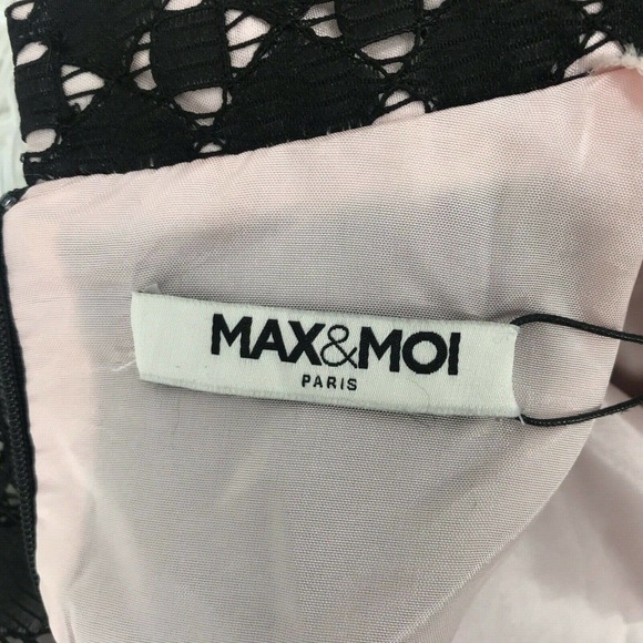 NEW MAX & MOI WOMEN'S SIZE 38 BLACK 3/4 SLEEVE COCTAIL DRESS - Picture 10 of 11